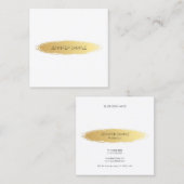 Luxe Goud Wit Modern Elegant Eenvoudig Vlak Vierkante Visitekaartje (Voorkant / Achterkant)
