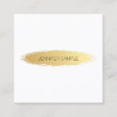 Luxe Goud Wit Modern Elegant Eenvoudig Vlak Vierkante Visitekaartje (Voorkant)