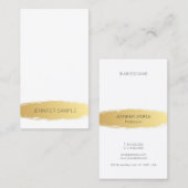Luxe Goud Wit Modern Elegant Eenvoudig Vlak Visitekaartje (Voorkant / Achterkant)