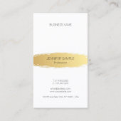 Luxe Goud Wit Modern Elegant Eenvoudig Vlak Visitekaartje (Achterkant)