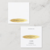 Luxe Goud Wit Modern Elegant Eenvoudige Sjabloon Vierkante Visitekaartje (Voorkant / Achterkant)