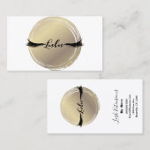Luxe Goud & Wit Modern Glam LASHES Visitekaartje (Voorkant / Achterkant)
