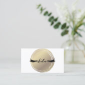 Luxe Goud & Wit Modern Glam LASHES Visitekaartje (Staand voorkant)