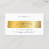 Luxe Goud Wit Moderne Professionele Sjabloon Visitekaartje (Achterkant)