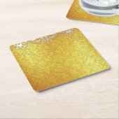 Luxe Goud Wit Patroon Vierkante Onderzetters (Schuin)