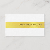 Luxe Goud Wit Verfijnd Modern Ontwerp Visitekaartje (Voorkant)