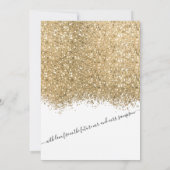 Luxe Goud Witte Glitter Confetti Verlovingsfeestje Kaart (Achterkant)
