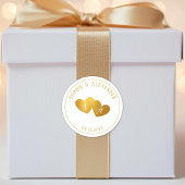 Luxe Goud Witte Monogram Huwelijksgunst Cadeau Ronde Sticker