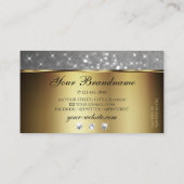Luxe Goud Zilver Glitter Sparkle Stars Juwelen Visitekaartje (Achterkant)