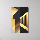 Luxe Goud Zwart Abstract Canvas Afdruk (Voorkant)