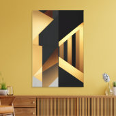 Luxe Goud Zwart Abstract Canvas Afdruk (Insitu (Woonkamer))