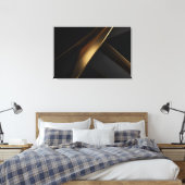 Luxe Goud Zwart Abstract Geometrisch Canvas Afdruk (Insitu (Slaapkamer))