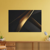 Luxe Goud Zwart Abstract Geometrisch Canvas Afdruk (Insitu (Woonkamer))
