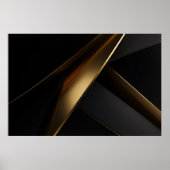 Luxe Goud Zwart Abstract Geometrisch Poster (Voorkant)