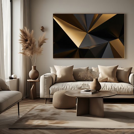 Luxe Goud Zwart Abstract Geometrisch Poster