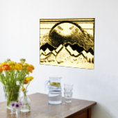 Luxe Goud Zwart abstract Landschap Echt Folie Afdrukken (Laag (Keuken))