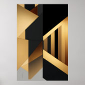 Luxe Goud Zwart Abstract Poster (Voorkant)