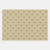 Luxe Goud Zwart Chevron Art Deco Glitter Inpakpapier Vel (Voorkant 2)