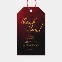 Luxe Goud Zwart en Rood Huwelijksgunst Labels Cadeaulabel