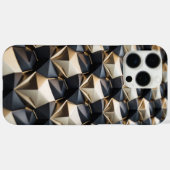 Luxe Goud Zwart Geometrisch 3D Patroon Case-Mate iPhone Case (Achterkant (horizontaal))