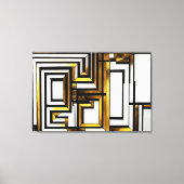 Luxe Goud Zwart Geometrisch Deco Canvas Afdruk (Voorkant)