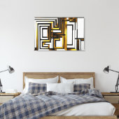 Luxe Goud Zwart Geometrisch Deco Canvas Afdruk (Insitu (Slaapkamer))
