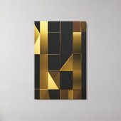 Luxe Goud Zwart Geometrisch Mozaïek Canvas Afdruk (Voorkant)