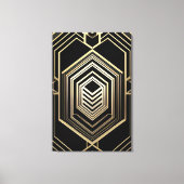 Luxe Goud Zwart Geometrisch Schild Canvas Afdruk (Voorkant)