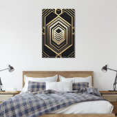 Luxe Goud Zwart Geometrisch Schild Canvas Afdruk (Insitu (Slaapkamer))