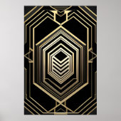 Luxe Goud Zwart Geometrisch Schild Poster (Voorkant)