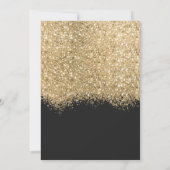 Luxe Goud Zwart Glitters Confetti Foto Bruiloft Save The Date (Achterkant)