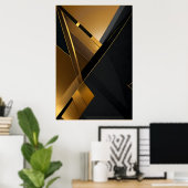 Luxe Goud Zwart Grafisch Poster (Thuiskantoor)