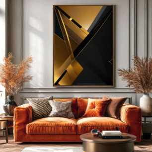 Luxe Goud Zwart Grafisch Poster