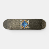 Luxe Goud & Zwart ID Badge Sjabloon Zakelijk Persoonlijk Skateboard (Horizontaal)