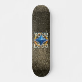 Luxe Goud & Zwart ID Badge Sjabloon Zakelijk Persoonlijk Skateboard (Voorkant)