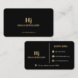 Luxe Goud Zwart Monogram minimaal Visitekaartje