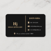 Luxe Goud Zwart Monogram minimaal Visitekaartje (Achterkant)