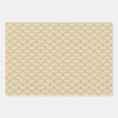 Luxe Goud Zwart Polka Fan Patronen Glitter Inpakpapier Vel (Voorkant 2)