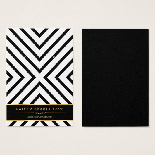 Luxe Goud Zwart Wit Oorbel Display Kaarten Visitekaartjes (Voorkant /achterkant)