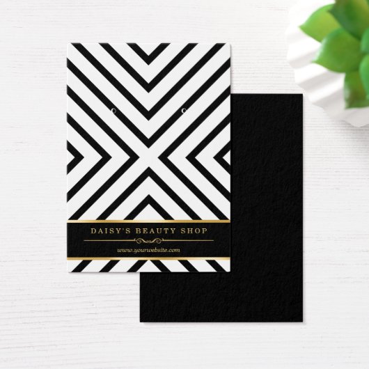 Luxe Goud Zwart Wit Oorbel Display Kaarten Visitekaartjes (Bureau)