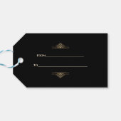 Luxe Goud Zwarte Great Gatsby Roaring Twenties Bru Cadeaulabel (Achterkant Horizontaal)