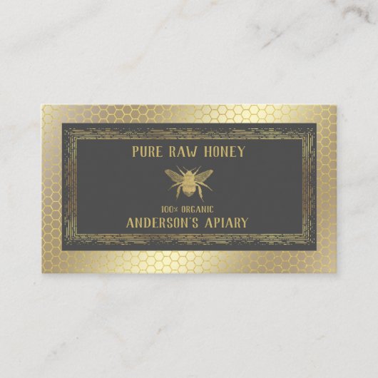  Luxe goudbijenhoning/bijenhoning/bijenschil Visitekaartje (Voorkant)