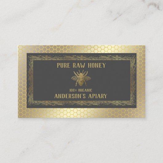  Luxe goudbijenhoning/bijenhoning/bijenschil Visitekaartje (Voorkant)