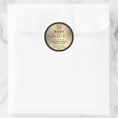 Luxe goudboter logo zwart script ronde sticker (Tas)