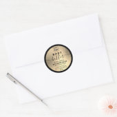 Luxe goudboter logo zwart script ronde sticker (Envelop)