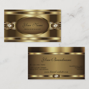 Luxe goudbruin met edele glansdiamanten visitekaartje