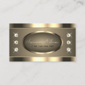 Luxe Goudbruin met Steentjes en QR Code Visitekaartje (Voorkant)