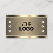 Luxe Goudbruin met Strass Stones en Logo Visitekaartje (Voorkant)