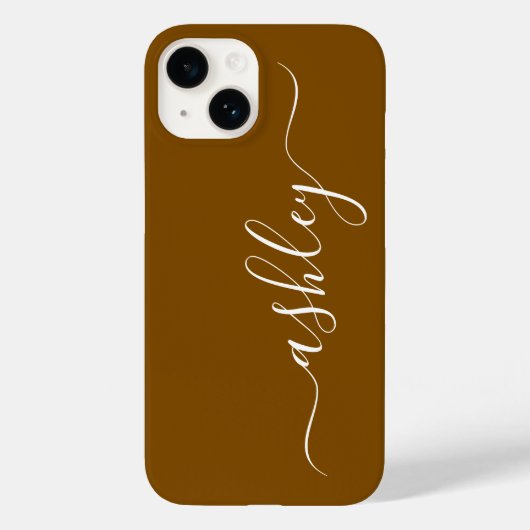 Luxe goudbruine telefoonhoes met aangepaste naam. Case-Mate iPhone case (Achterkant)