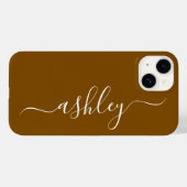 Luxe goudbruine telefoonhoes met aangepaste naam. Case-Mate iPhone case (Achterkant (horizontaal))